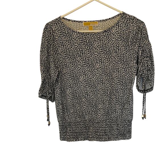 Michael Kors Monochrome Animal Print Blouse - Picture 1 of 8